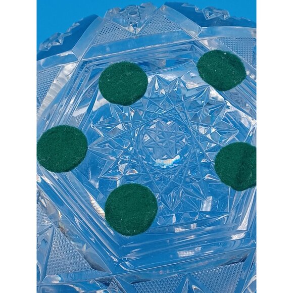 Heavy American Brilliant ABP  Hollywood Regency 6 X 6 Cut Lead Crystal Ashtray - Picture 6 of 16